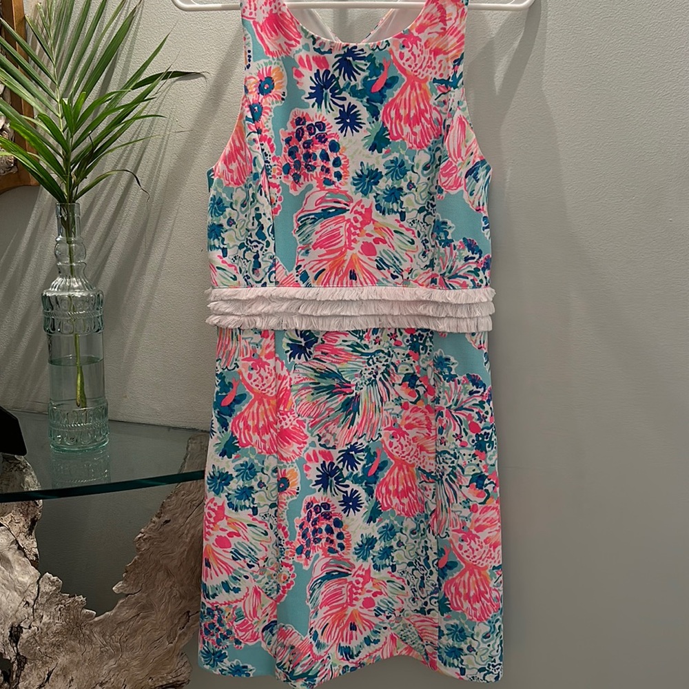 Lilly Pullitzer lined dress with fringe